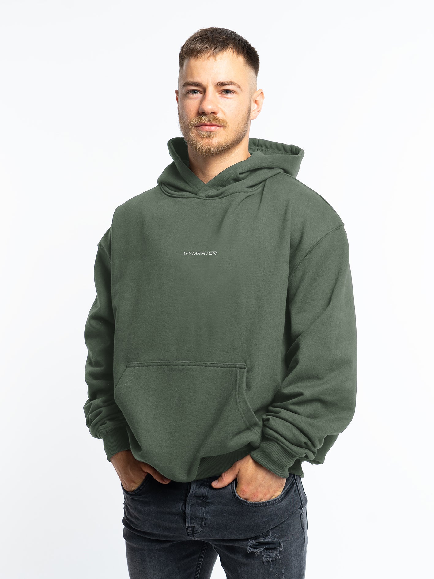 GYMRAVER Oversized Hoodie | olive green