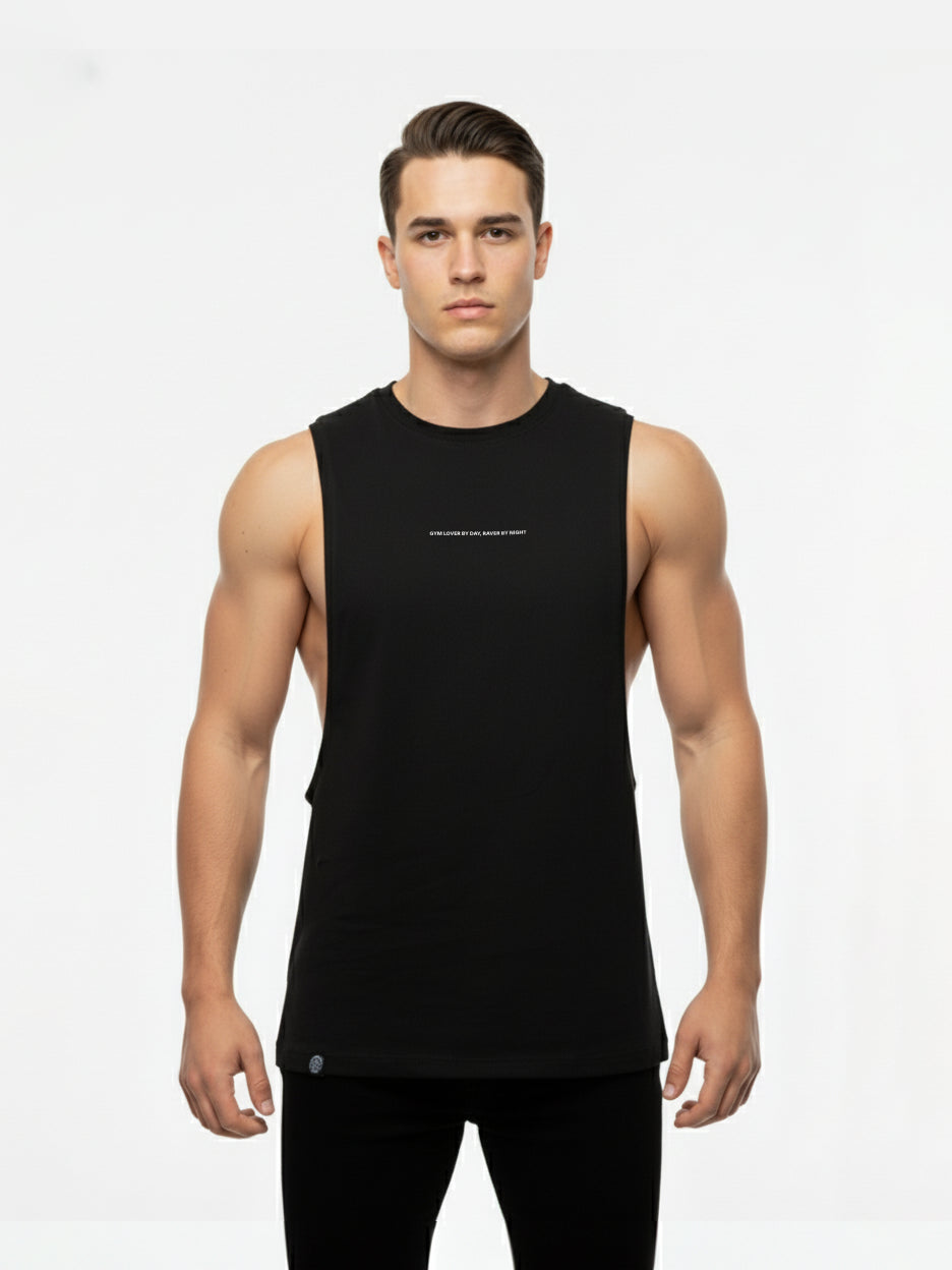 DEEP CUT TANKTOP | frosted black