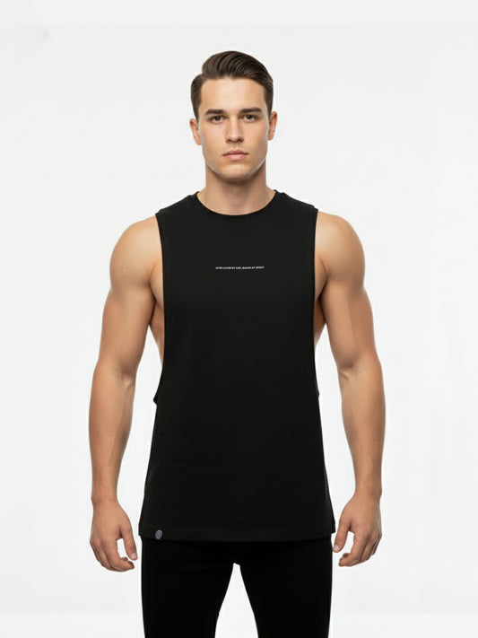 DEEP CUT OFF TANKTOP [ STMNT Edition ] | frosted black