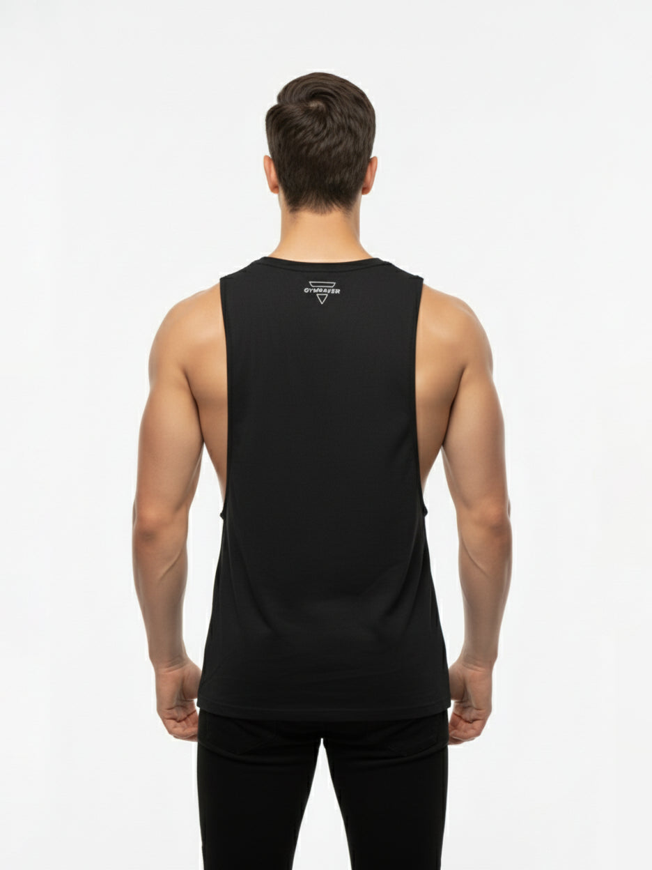 DEEP CUT TANKTOP | frosted black