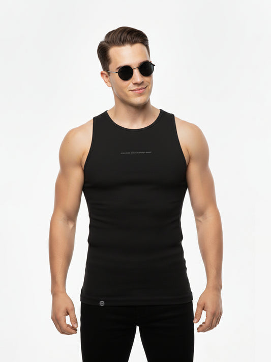 GYM & RAVE TANKTOP [DARK STMNT Techno Club Edition] frosted black