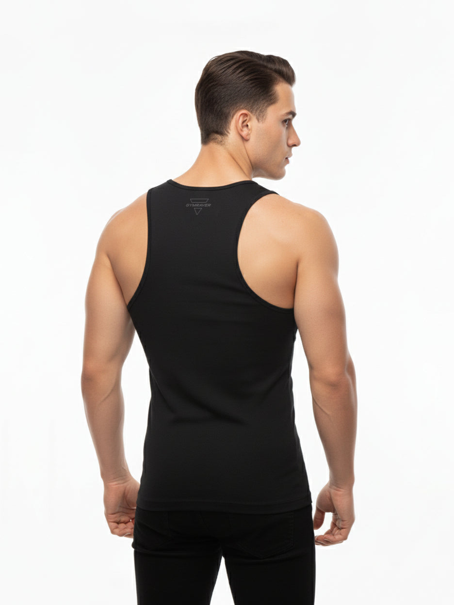 GYM & RAVE TANKTOP [DARK STMNT Techno Club Edition] frosted black