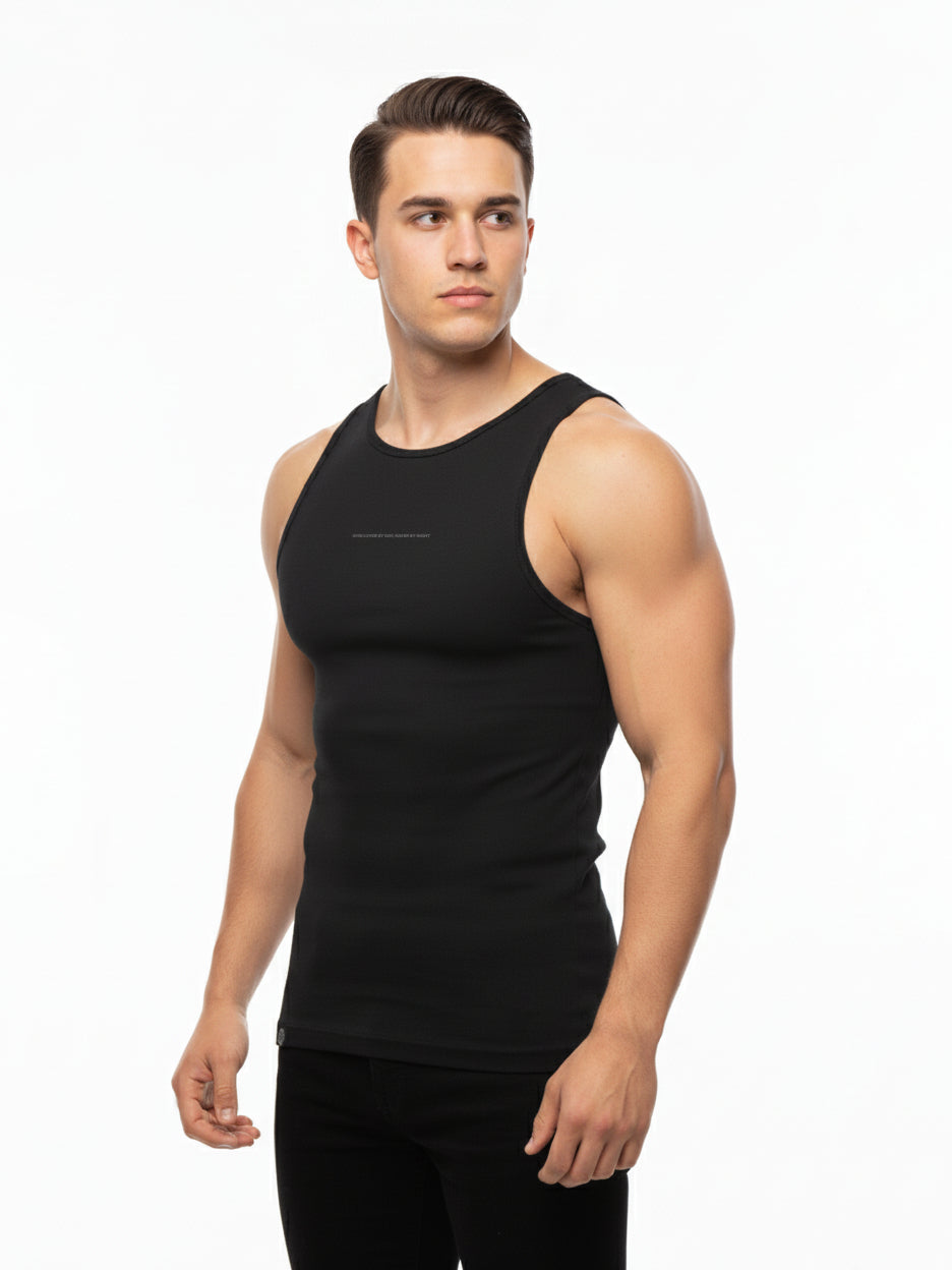 GYM & RAVE TANKTOP [DARK STMNT Techno Club Edition] frosted black