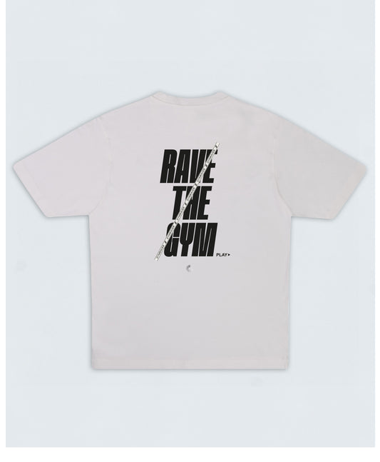 RAVE the GYM Oversized T-Shirt 4.1  ▽ unisex △ | white mist